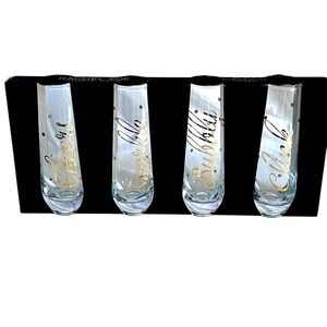 Set of 4 Rachel Zoe Stemless Champagne Flutes